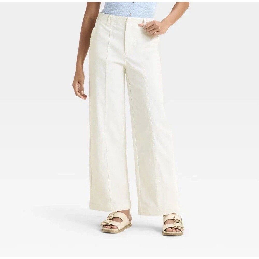 NWT Women's Universal Thread Size 17 High-Rise Wide Leg White Pants